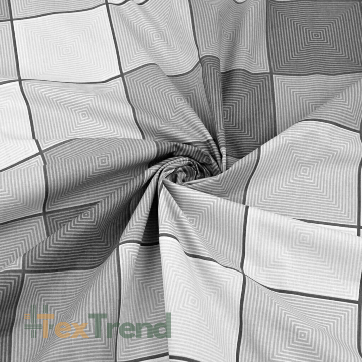 Baumwolle 100% 3D Karomuster weiß-grau  