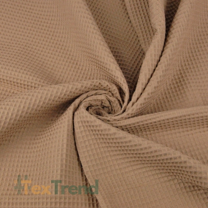 Dünner Baumwoll-Waffelstoff - Karamell  