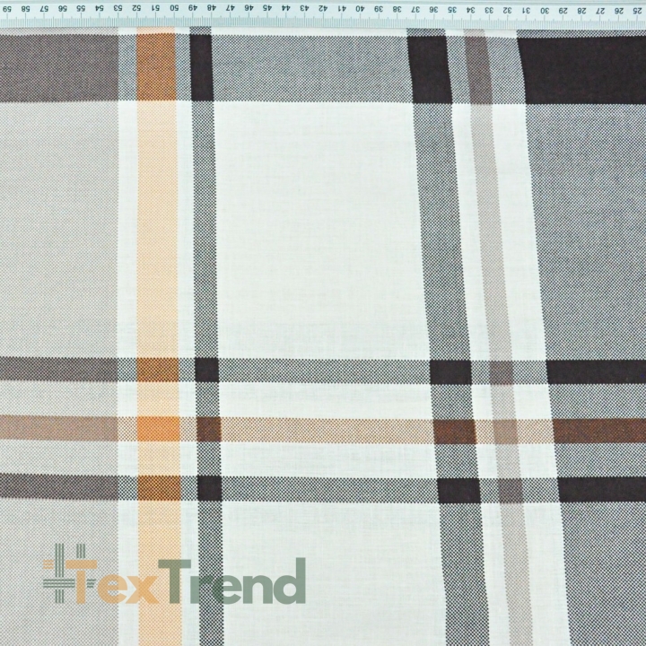 Baumwolle 100% Karomuster beige-orange-braun - 220cm  