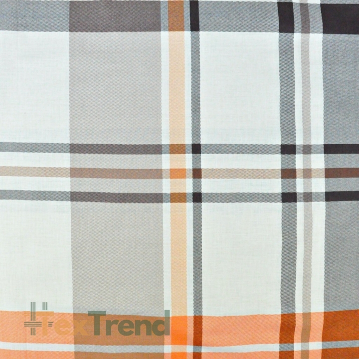 Baumwolle 100% Karomuster beige-orange-braun - 220cm  