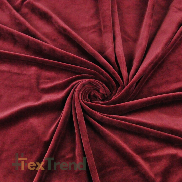 Baumwollvelours für Bekleidung - bordeauxfarben  