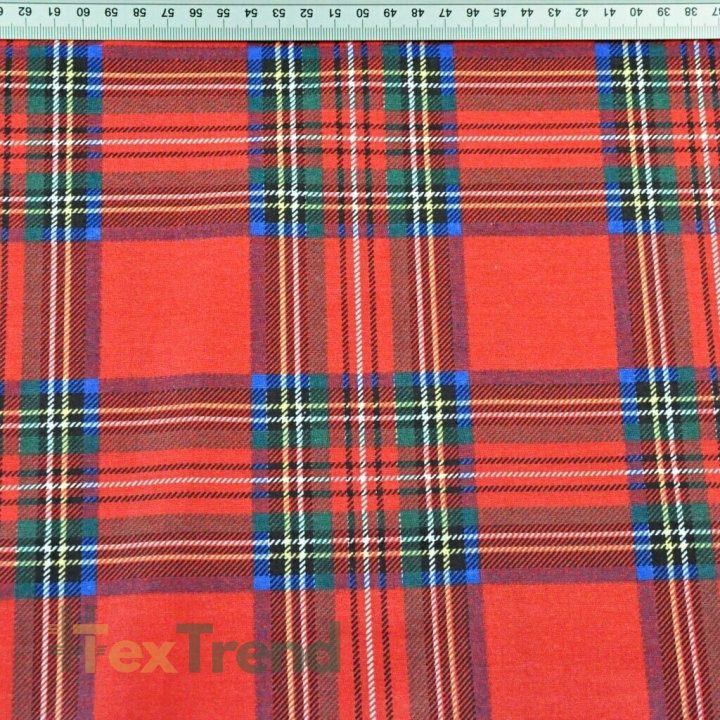 Baumwolle 100% schottisches Weihnachtsmuster rot-blau  