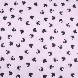 Baumwolle 100% MIKI kleine schwarze auf rosa Hintergrund  