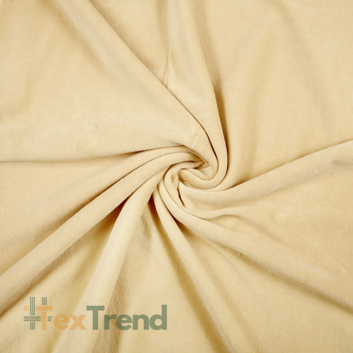 Baumwollvelours - hellbeige  