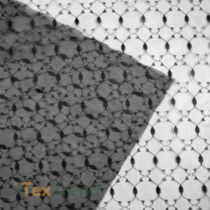 Szyfon haftowany czarny