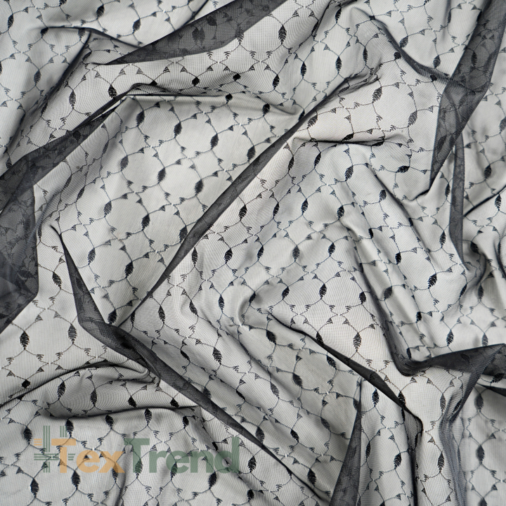 Szyfon haftowany czarny