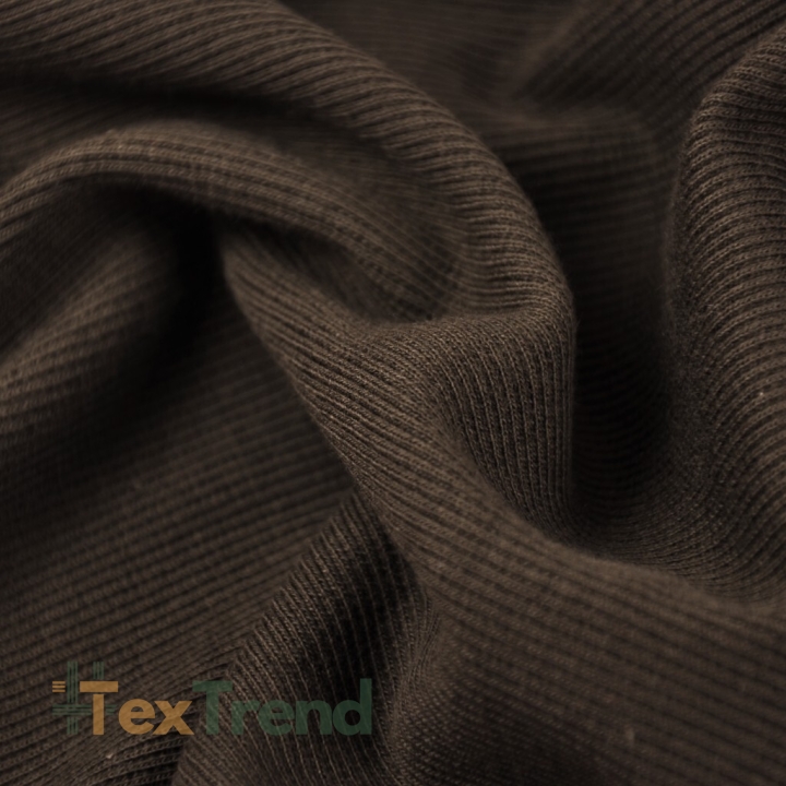 Rippstrickstoff (Bündchen) - braun  