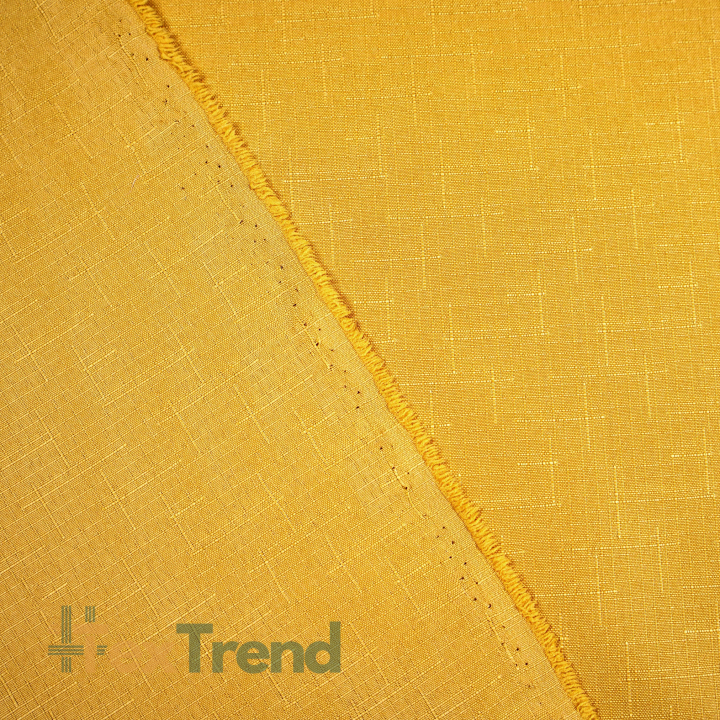 Tischdeckenstoff fleckenabweisend honigfarben - Leinenmuster  