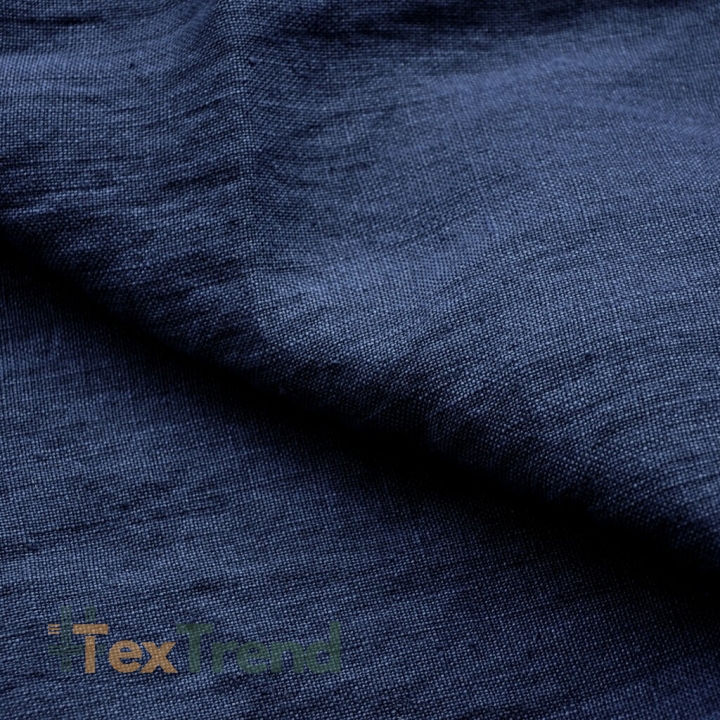 Leinen Vorhang - 340g - 137cm - marineblau  