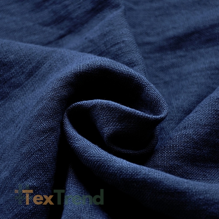 Leinen Vorhang - 340g - 137cm - marineblau  