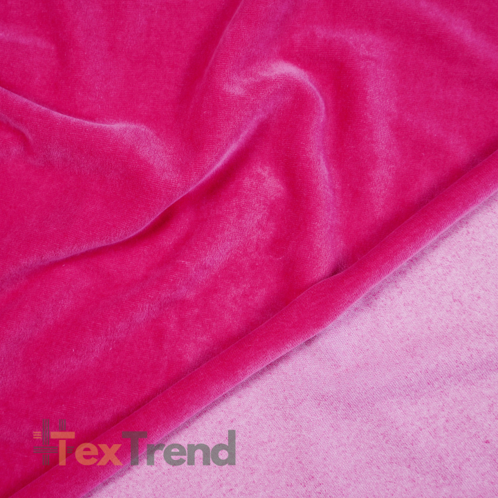 Welur bawełniany - malinowy