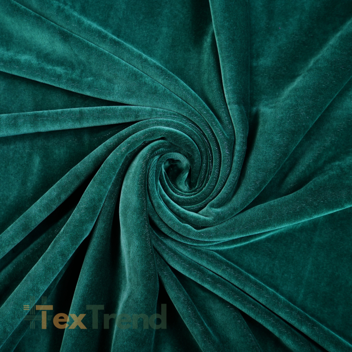 Welur bawełniany - butelkowa zieleń