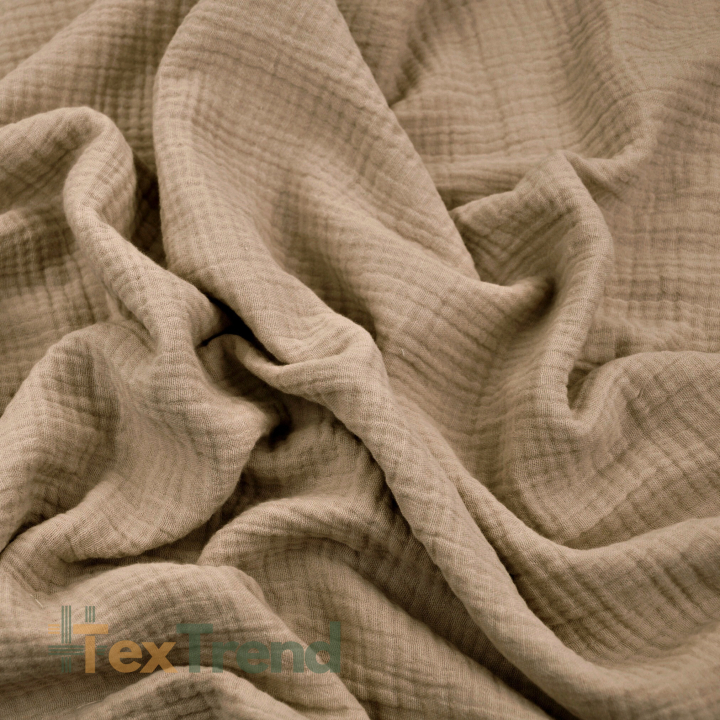 Musselin Double Gauze hellbraun (Light Brown)  