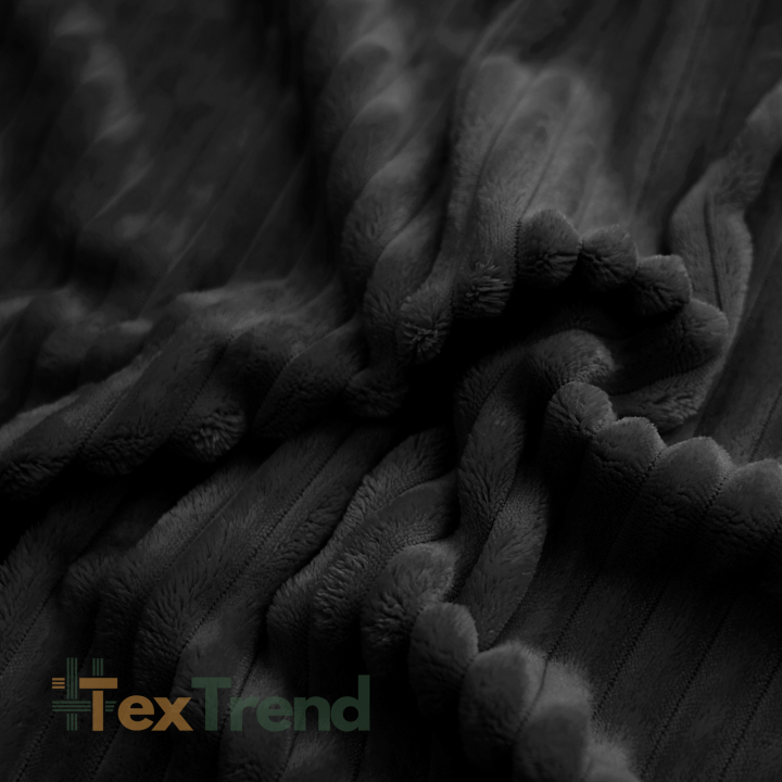 Minky Premium Streifen schwarz (Black)  