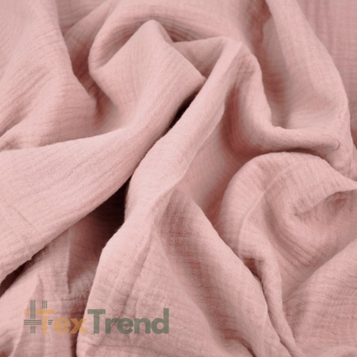 Musselin Double Gauze hell schmutzig rosa (Old rosa)  