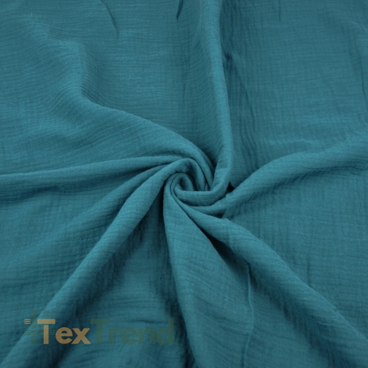 Musselin Double Gauze meeresblau (Ozean)  