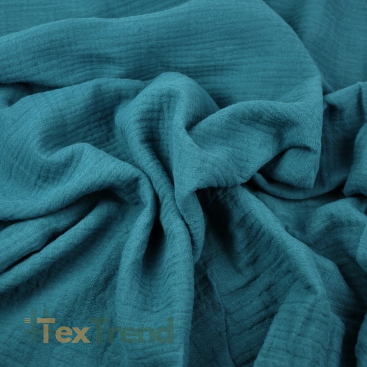 Musselin Double Gauze meeresblau (Ozean)  
