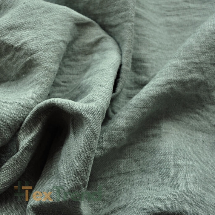 Leinen Vorhang - 380g - 139cm - olivgrün  
