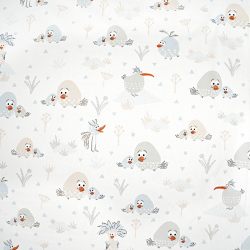 Bawełna 100% ptaszki dodo na białym tle