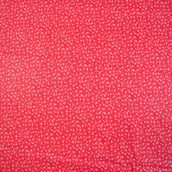Bawełna 100% łączka MINI z kropeczkami biała na czerwonym tle
