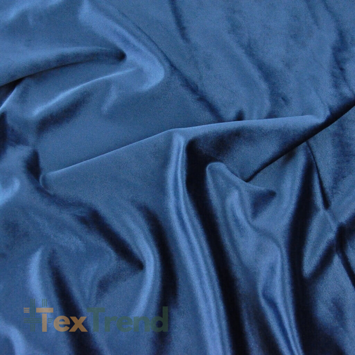 Samt Vorhangstoff - Oxford Blau  