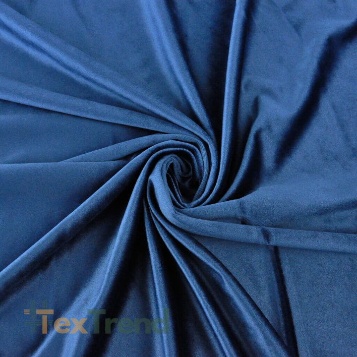 Samt Vorhangstoff - Oxford Blau  