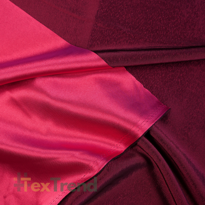 Tkanina ubraniowa dwustronna satyna / tafta - czerwony 44