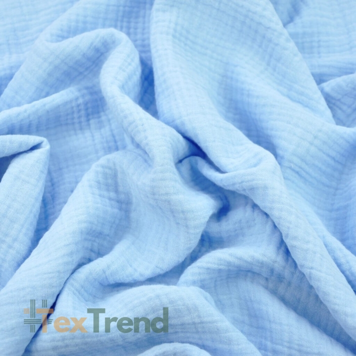Musselin Double Gauze blau (Himmelblau)  