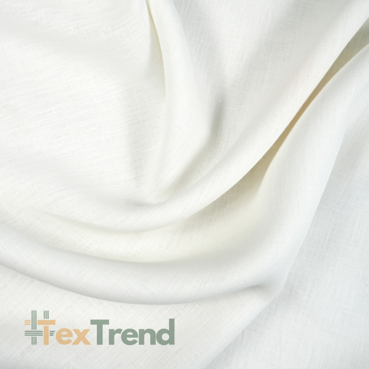 Len 100% odzieżowy ciepły biały (Off white) - 185g - (12)