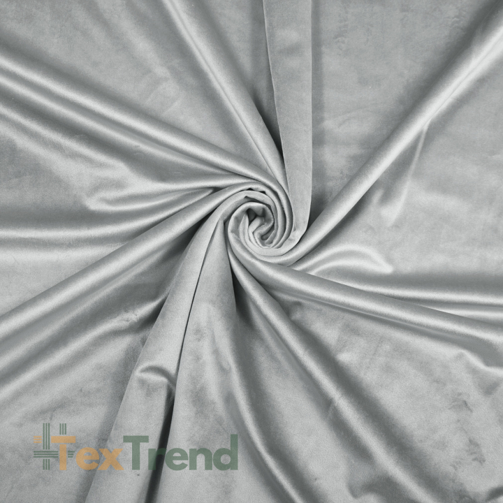 Samt Vorhangstoff - alabastergrau  