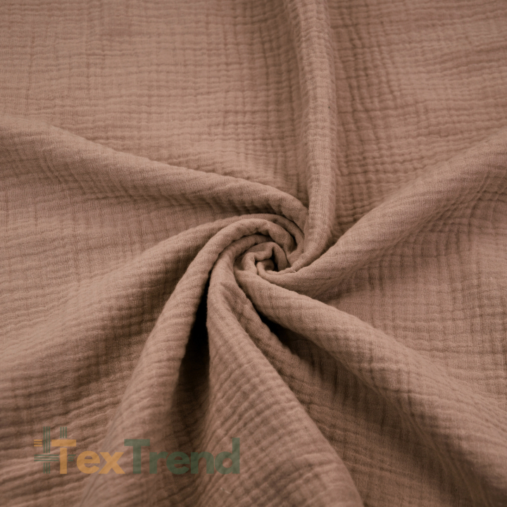 Muślin double gauze brąz mokka (Mocha Mouse)