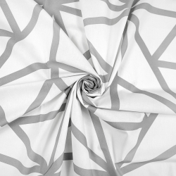 100% Baumwolle Spinnennetz grau auf weißem Hintergrund