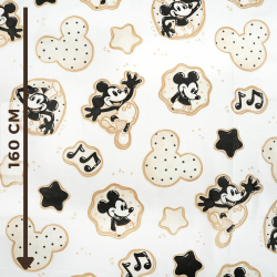 100% Baumwolle Miki schwarz-beige auf weißem Hintergrund