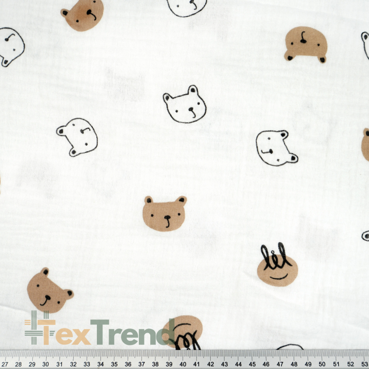 Doppel-Gaze mit gedruckten Bärenkopf-Konturen