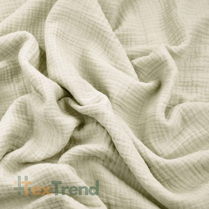 Baumwoll-Musselin Double Gauze - kaltes Beige