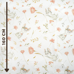 100% Baumwolle Feldmäuse mit Blumen auf weißem Hintergrund