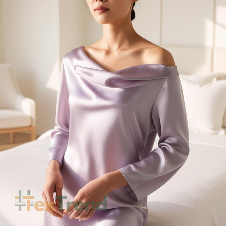 Armani Satin Stoff / Kunstseide - schmutziges Lavendel 20