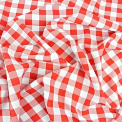 Tischdeckenstoff fleckenabweisend - große rote Vichy-Karos  