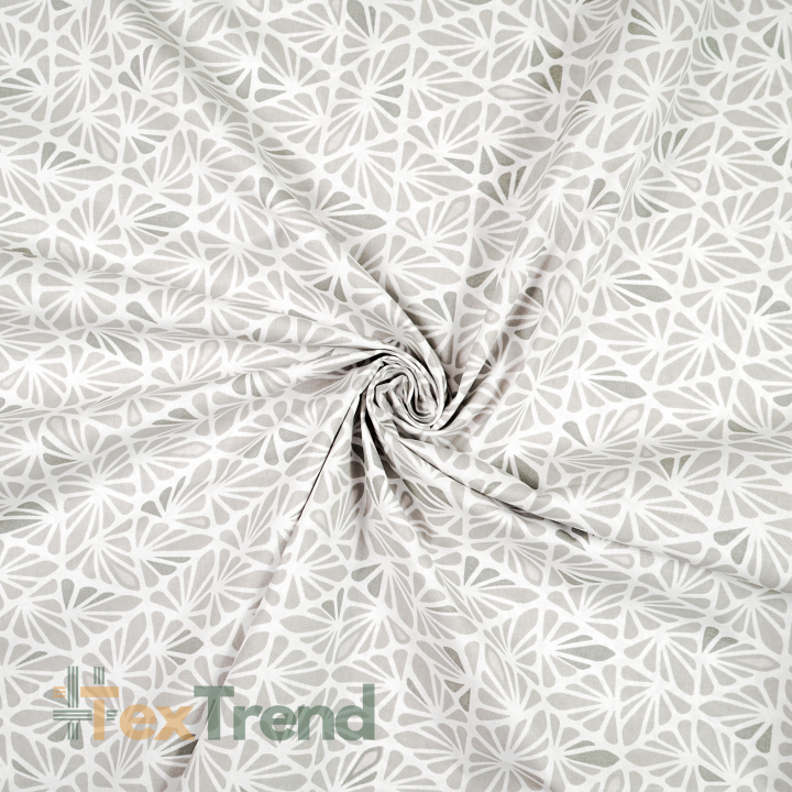 100% Baumwolle mit pflanzlichem Mosaikmuster in Beige