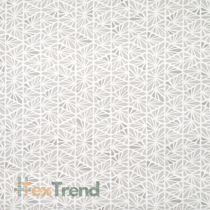 100% Baumwolle mit pflanzlichem Mosaikmuster in Beige