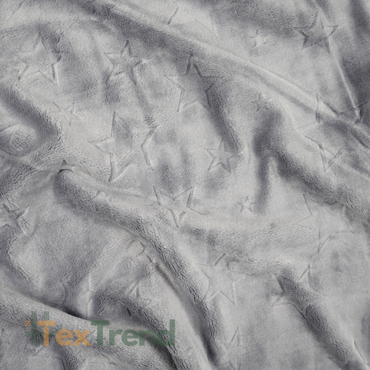 Minky Premium Sterne - grau (Dapple Gray)