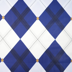 100% Baumwolle große Rauten in Saphirblau