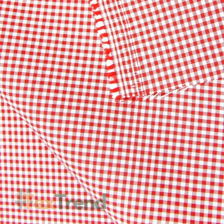 Tischdeckenstoff fleckenabweisend - kleine rote Vichy-Karos  