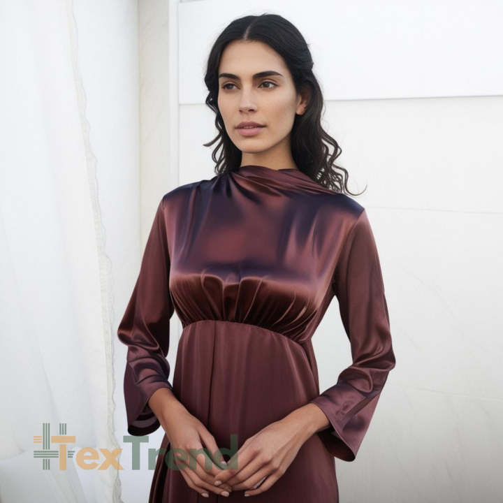 Armani Satin Stoff / Kunstseide - Bordeaux 42