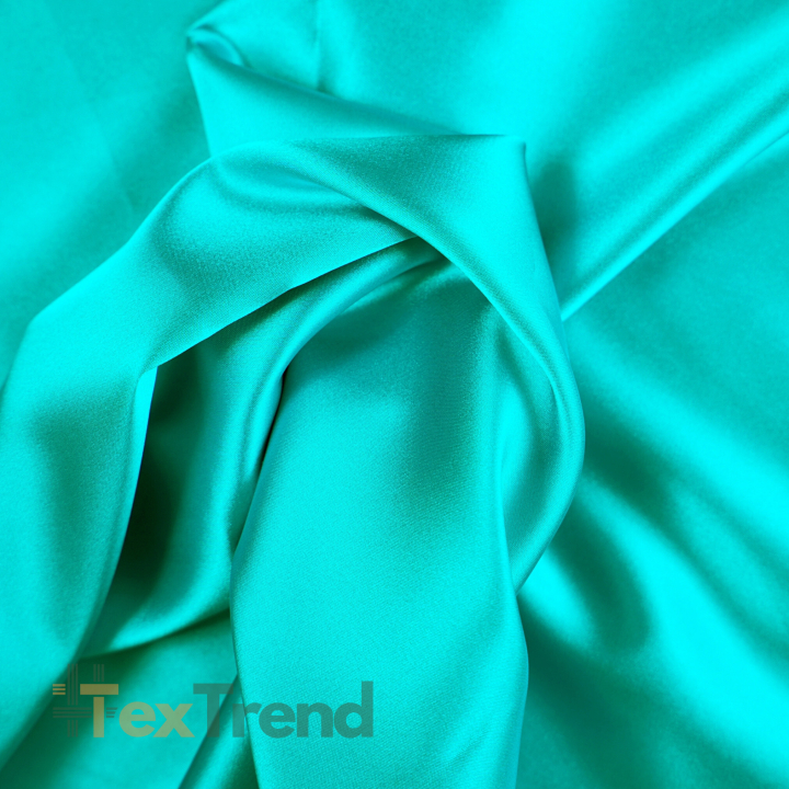 Kleidungsstoff Satin mit Lycra - Meergrün 34