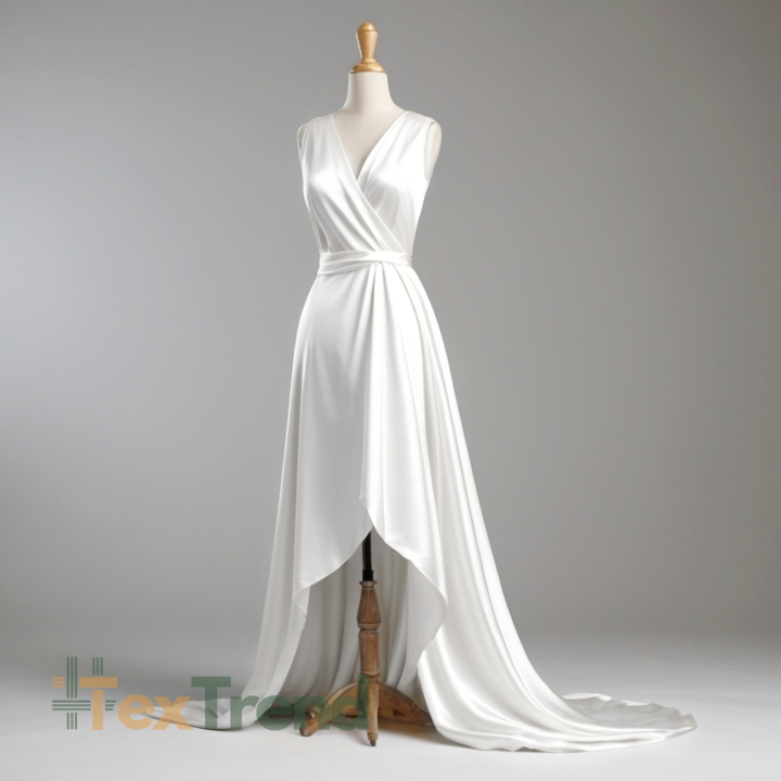 Armani Satin Stoff / Kunstseide - Weiß 1