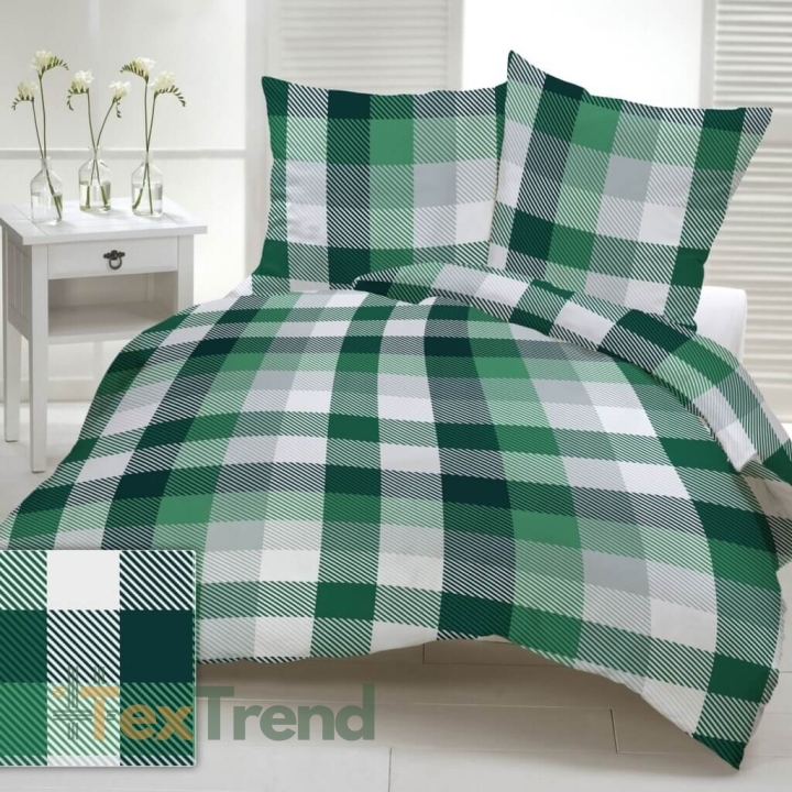 Baumwolle 100% grün-grau-weiße Karos  