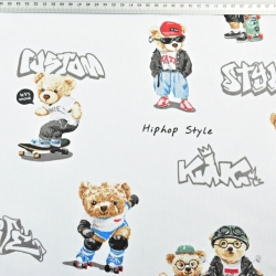 100% Baumwolle coole Bären auf weißem Hintergrund  