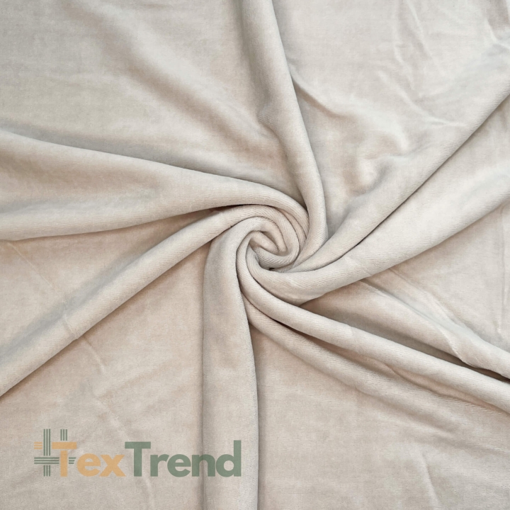 Baumwollvelours - hellbeige (Beige)  