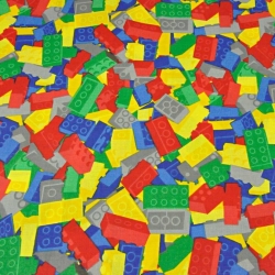 Baumwolle 100% bunte Bausteine  